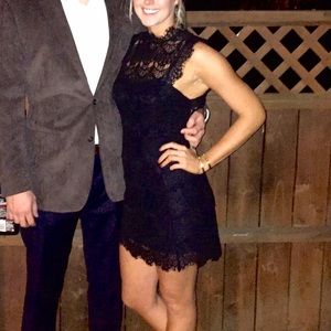 Free People black lace high neck dress. Size S